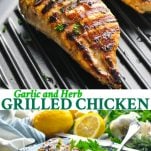 Long collage of Garlic Herb Grilled Chicken Breast