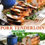Long collage of pork tenderloin marinade