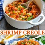 Long collage of Easy Shrimp Creole