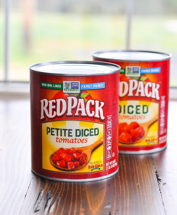 Two large cans of Red Pack diced tomatoes