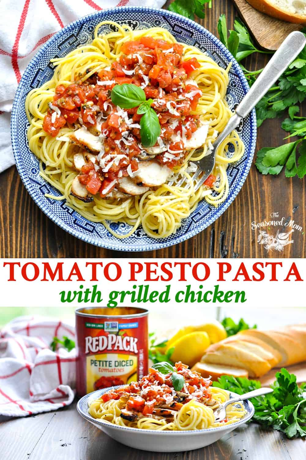 Tomato Pesto Pasta with Grilled Chicken - The Seasoned Mom