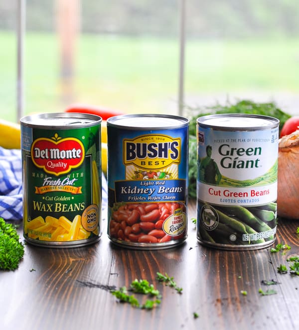 Canned beans for 3 bean salad