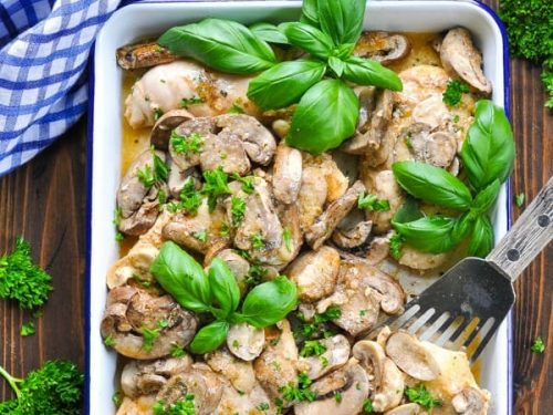 Dump And Bake Chicken And Mushrooms The Seasoned Mom