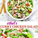 Long collage of Ethel's Curry Chicken Salad recipe