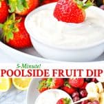 Long collage of easy fruit dip recipe