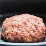 Raw meatloaf in crock pot