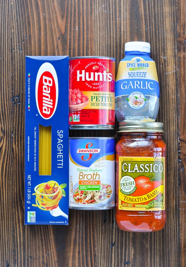 Ingredients for Instant Pot Spaghetti