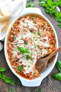 Dump-and-Bake Ground Beef Casserole with Rice - The Seasoned Mom