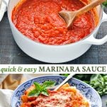 Long collage image of easy Marinara Sauce Recipe