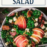 Overhead image of Thanksgiving salad with text title box at top