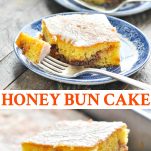 Long collage image of Honey Bun Cake