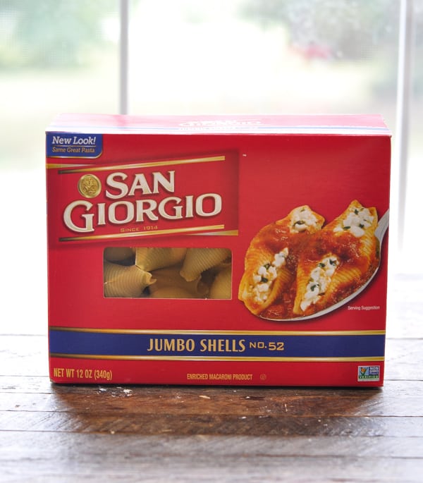Box of jumbo pasta shells