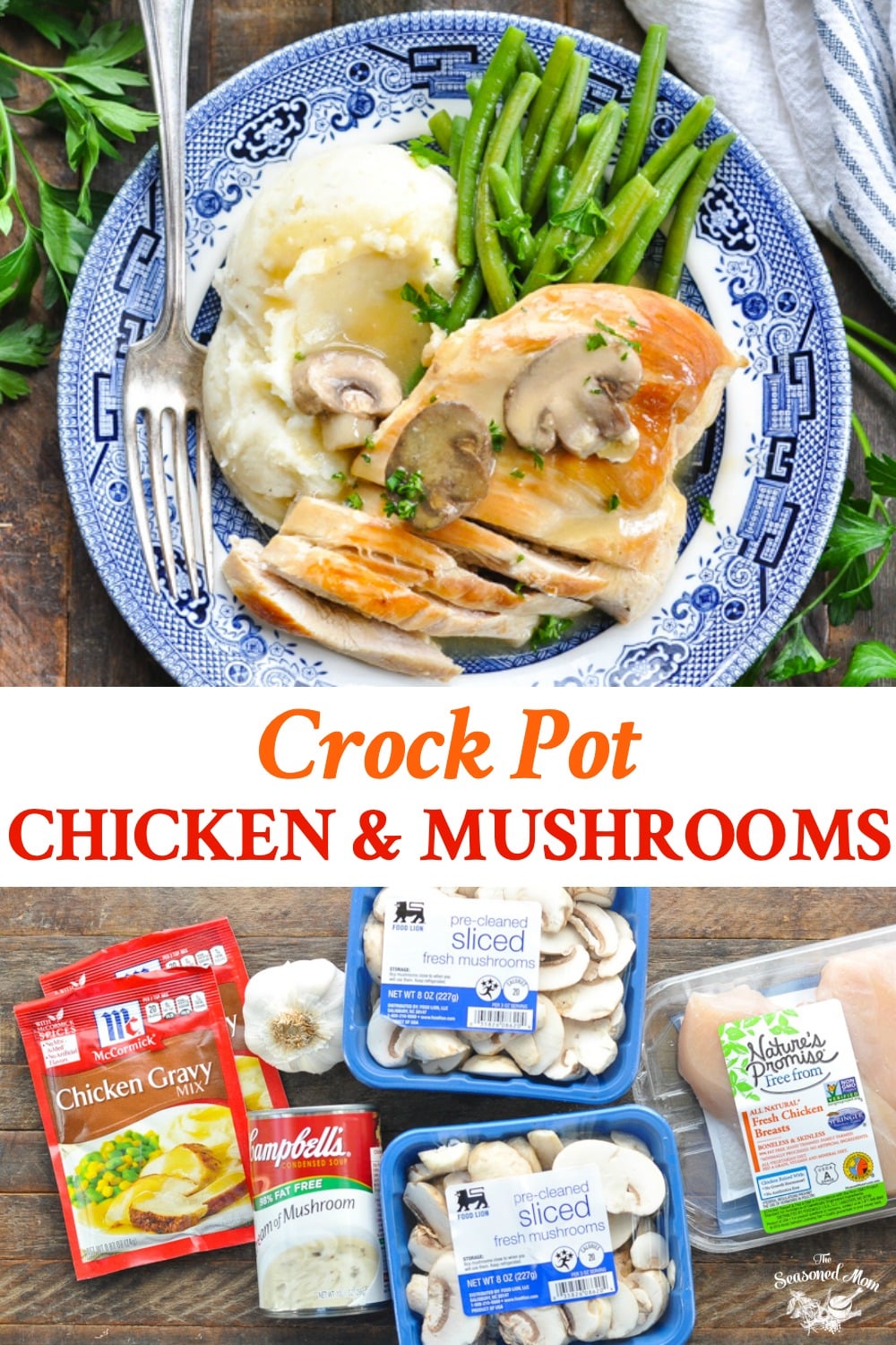 Crock Pot Chicken and Mushrooms Recipe | The Seasoned Mom
