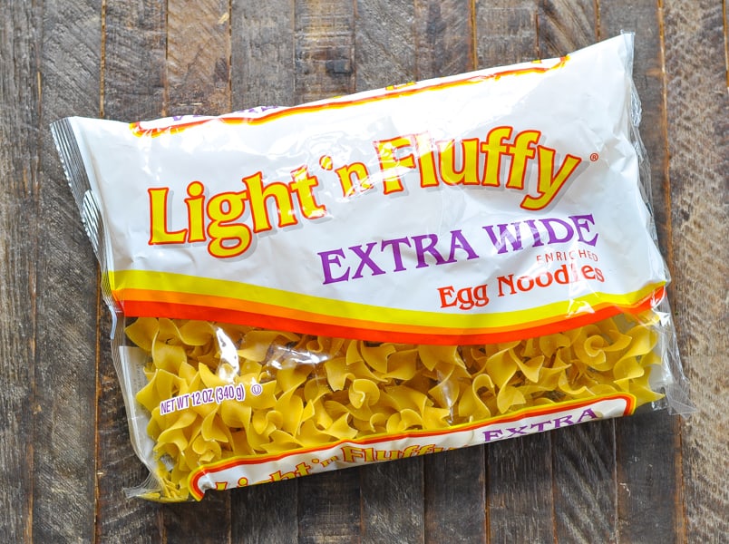 Package of extra wide egg noodles