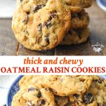 Long collage of Oatmeal Raisin Cookies recipe