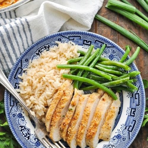 Parmesan Crusted Chicken {3 Ingredients!} The Seasoned Mom