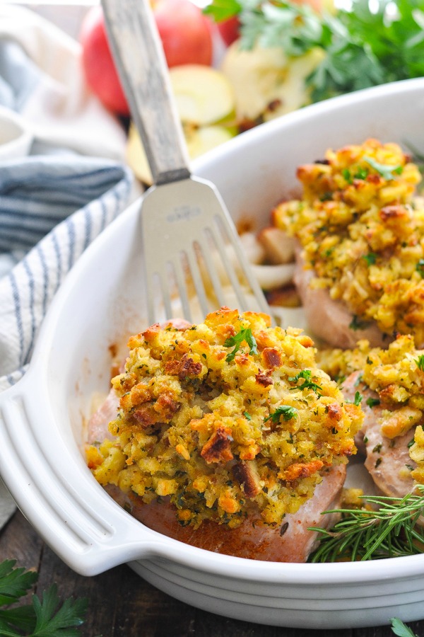 Pork Chops with Stuffing - The Seasoned Mom