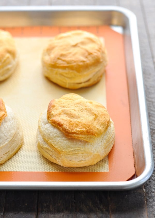 Biscuits on a baking sheet