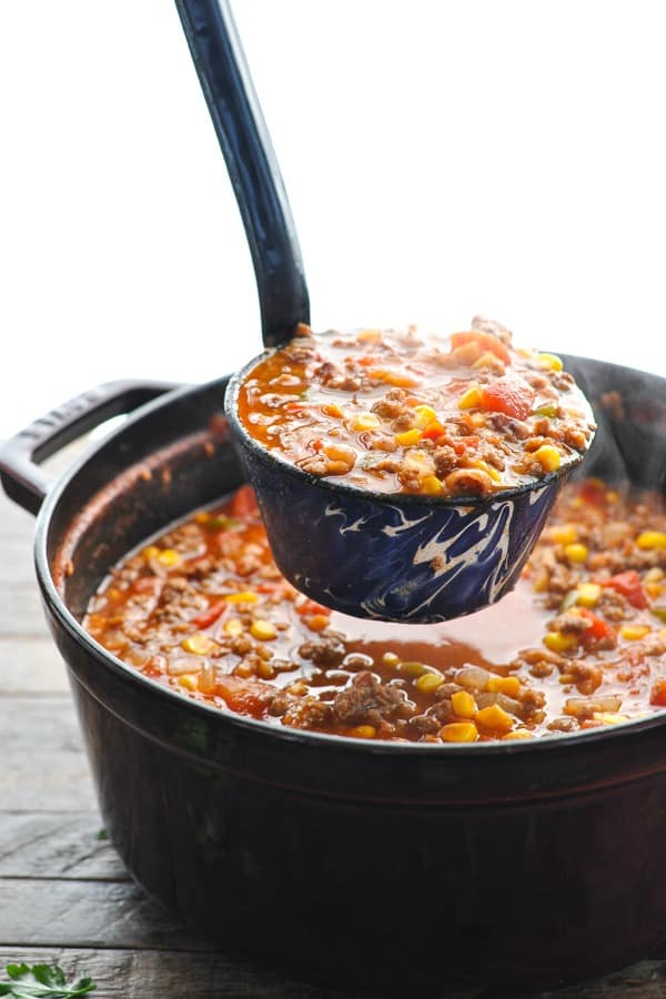 Ladle full of Southern Chili