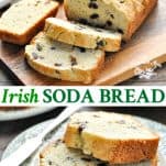 Long collage image of Irish Soda Bread Recipe