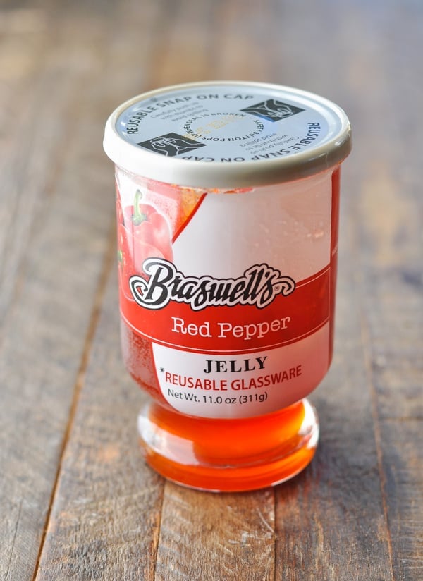 Jar of Braswell's red pepper jelly