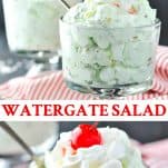 Collage of Watergate Salad recipe