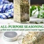 Long collage image of homemade All Purpose Seasoning {House Seasoning}
