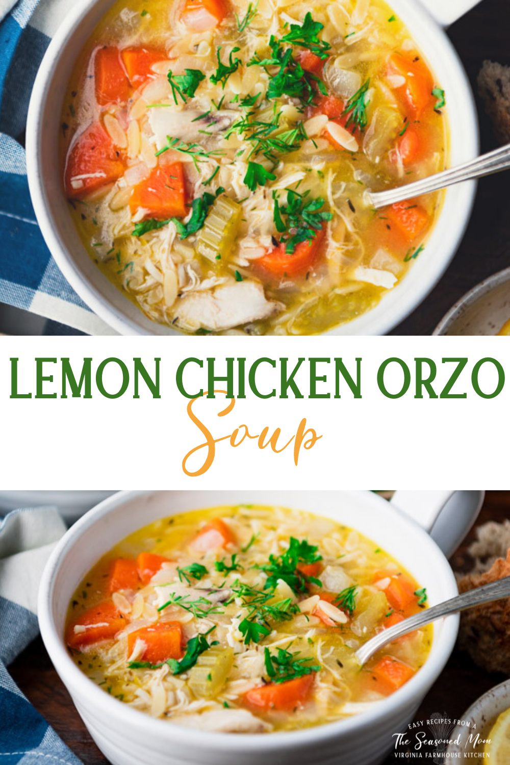 Lemon Chicken Orzo Soup - The Seasoned Mom