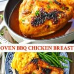 Long collage image of Oven BBQ Chicken Breast