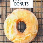 Overhead shot of a homemade old fashioned donut with text title overlay