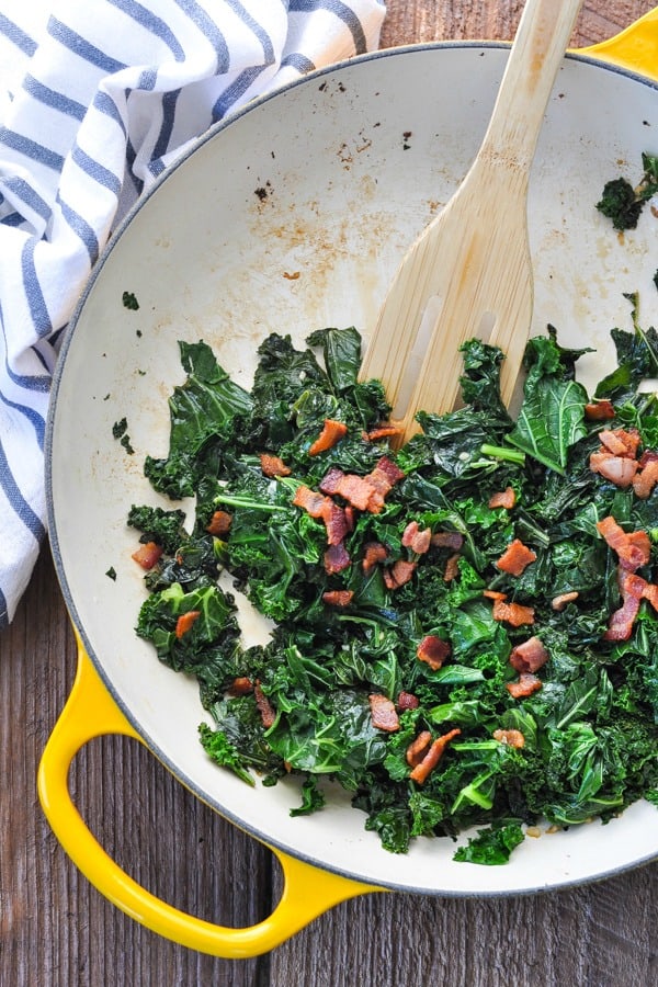 Sauteed Kale with Bacon The Seasoned Mom