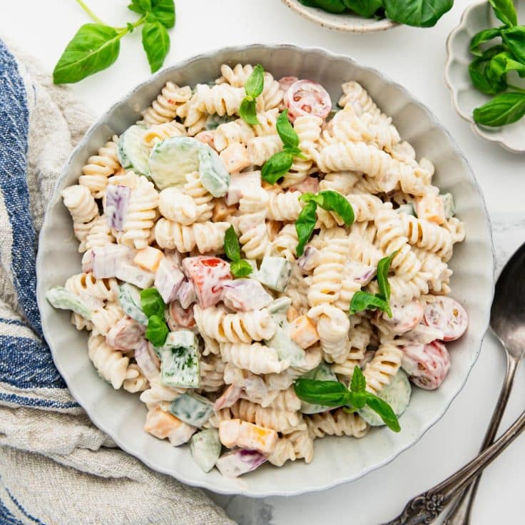 Creamy Pasta Salad Recipe - The Seasoned Mom