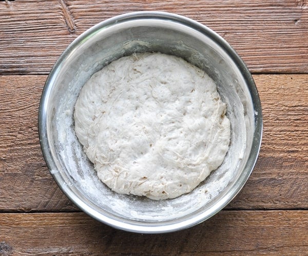 Process shot of how to make no knead bread
