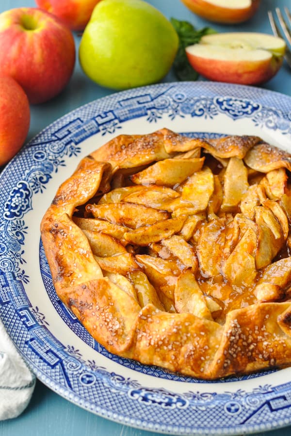 Easy apple galette shot from the side
