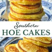 Long collage image of hoe cakes.