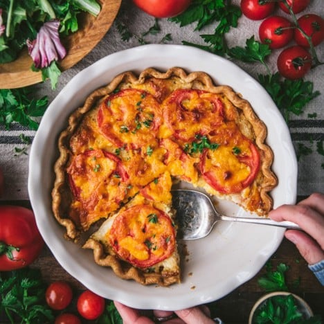 Square featured image of a southern tomato pie