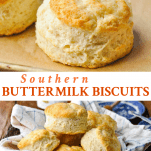 Long collage of Southern Buttermilk Biscuits with text title