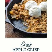Easy apple crisp recipe with text title at the bottom.