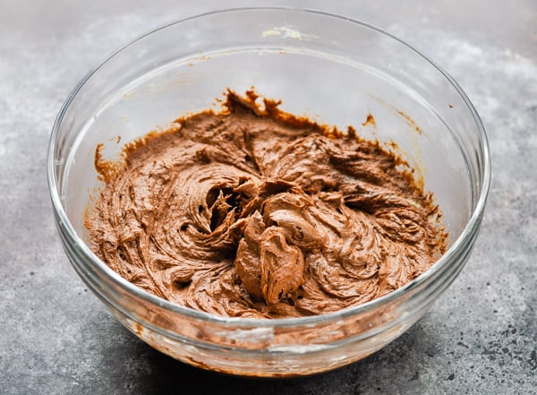 Chocolate mixed into homemade brownie recipe