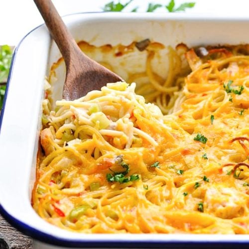 Chicken Spaghetti Casserole - The Seasoned Mom
