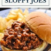 Old fashioned sloppy joes recipe with text title box at the top.