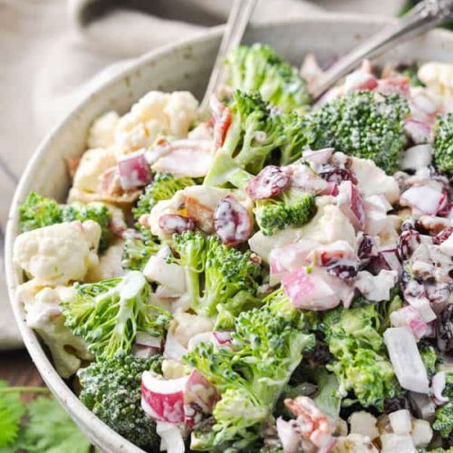 Healthy Broccoli Cauliflower Salad The Seasoned Mom
