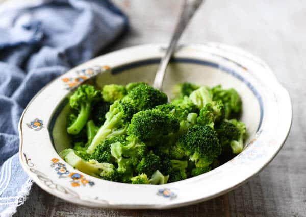 Bowl of steamed broccoli