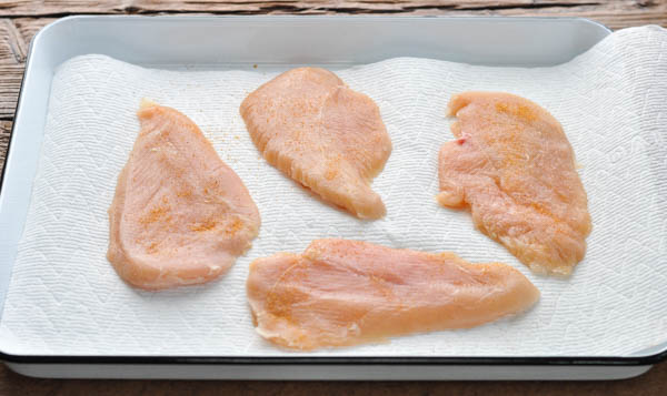 Chicken cutlets on a platter