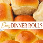 Long collage image of Easy Homemade Dinner Rolls