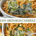 Long collage image of Easy Green Bean Casserole