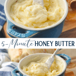 Long collage image of Honey Butter
