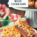 Two 7 layer bars on a plate with text title box at the top