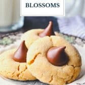 Soft peanut butter blossoms with text title overlay.