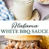Long collage image of Alabama white bbq sauce.